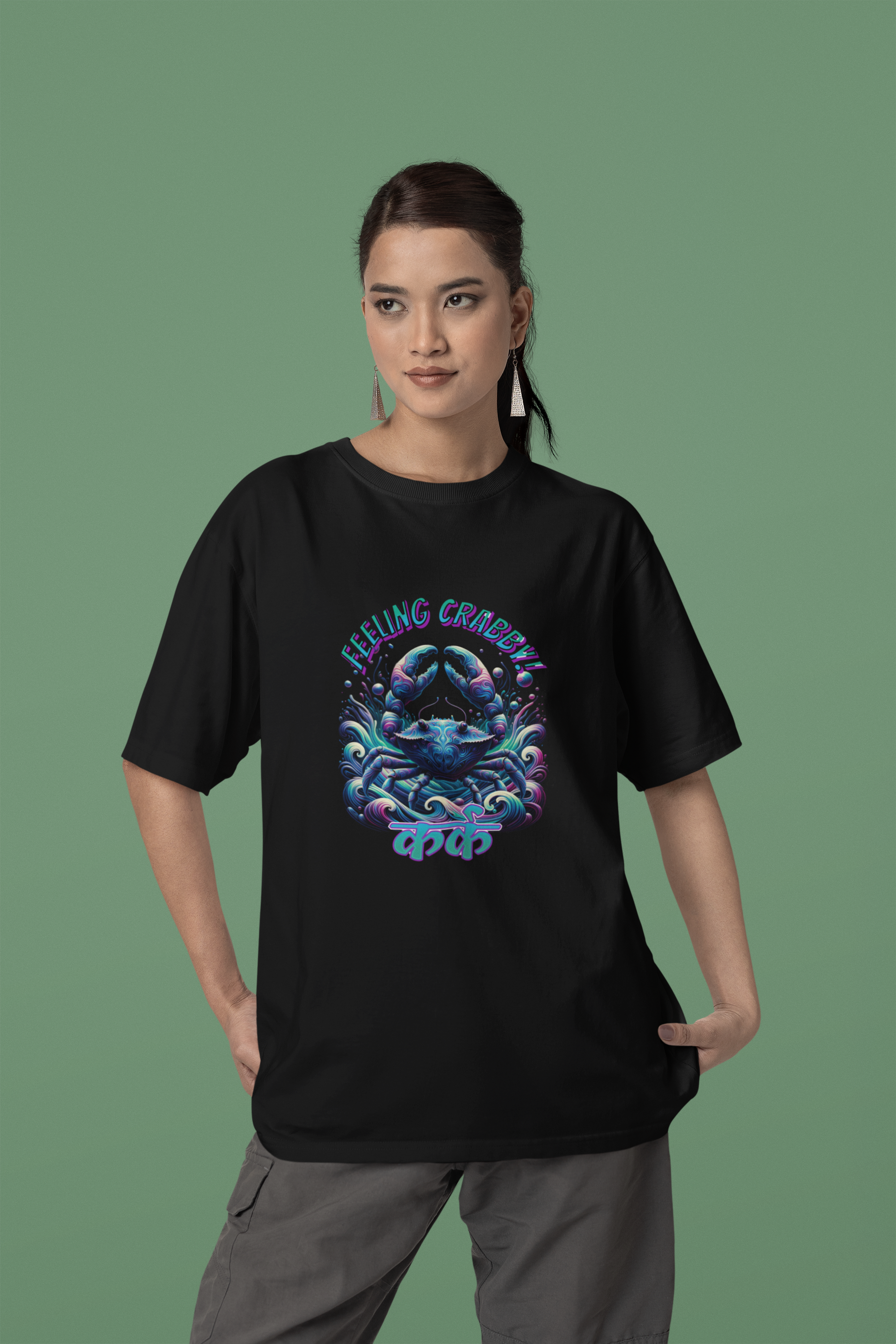 Zodiac Cancer Women Oversized
