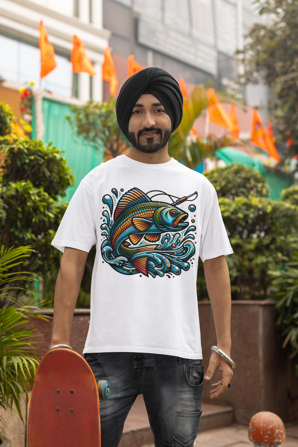 Go fishing Graphics Premium Oversized T shirt