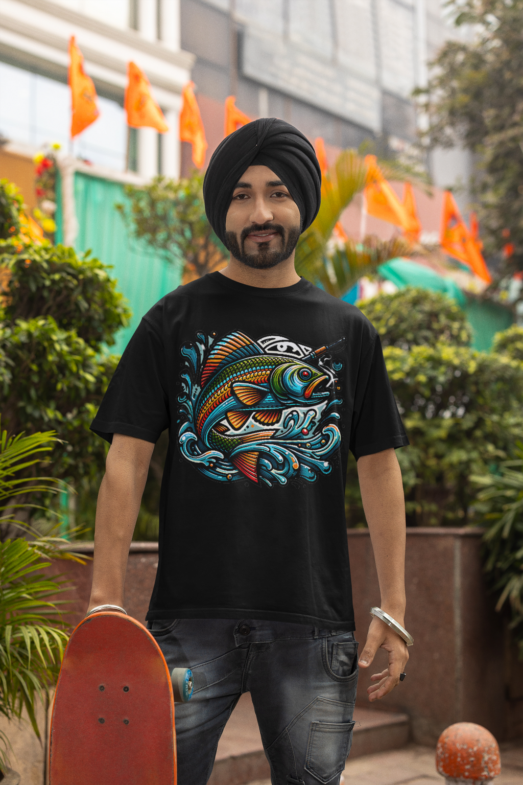 Go fishing Graphics Premium Oversized T shirt