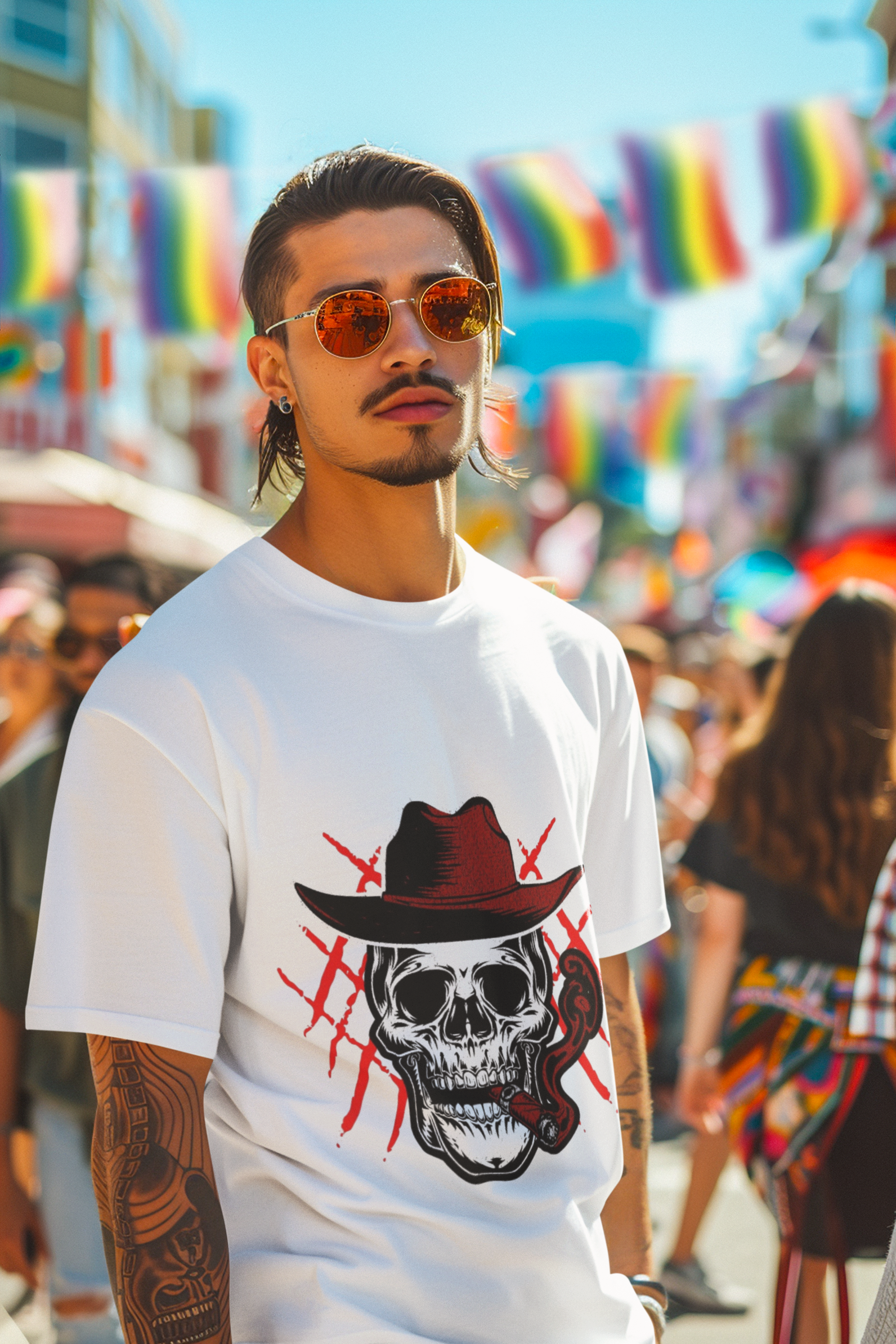 Skulls & Cigar Graphics Premium Oversized T shirt